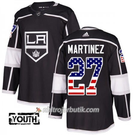 Män Ishockey Los Angeles Kings Tröja Alec Martinez 27 Adidas 2017-2018 Svart USA Flag Fashion Authentic